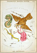  Delphinus, Sagitta, Aquila, e Antinous